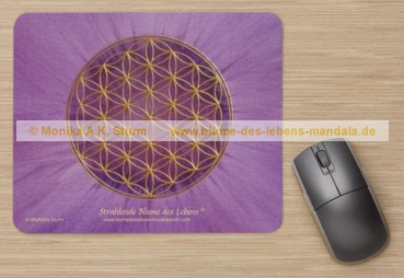 Mousepad- 04 - lila/violett- Strahlende Blume des Lebens
